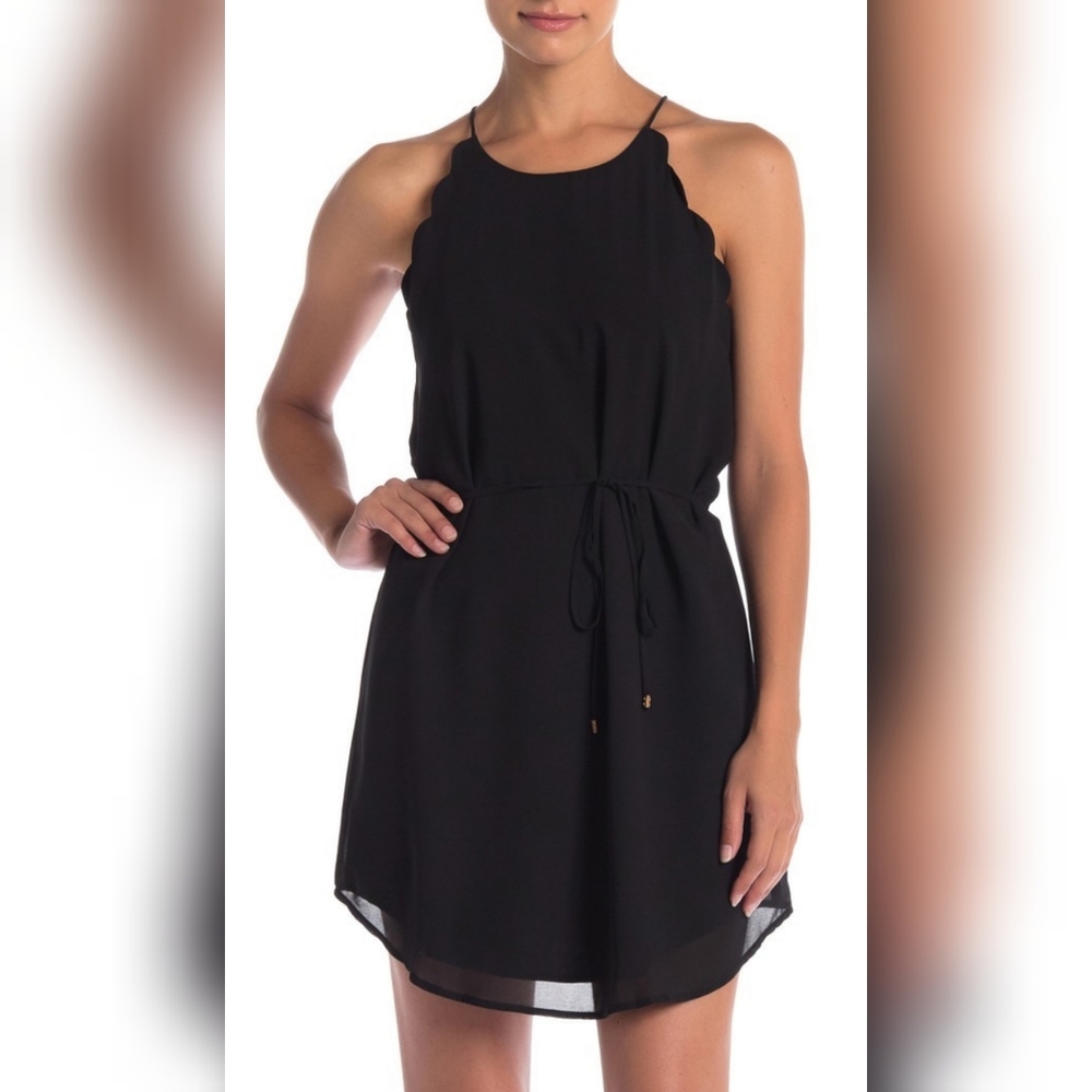 Naked Zebra black scalloped dress